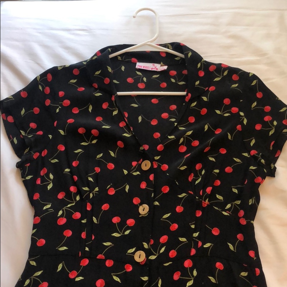 Cherry, vintage inspired midi dress